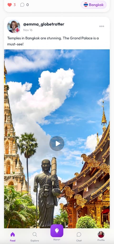 NARA+ feed with posts